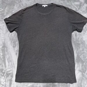 Gustin T-Shirt Men L Gray Short Sleeve Tri Blend Made USA Crew Neck Paper Thin